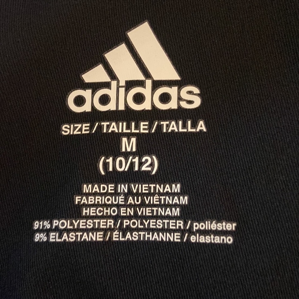 Adidas Linear Fade Leggings Climalite Screened Logo Bottom Right Girls M (10-12) - Picture 6 of 6